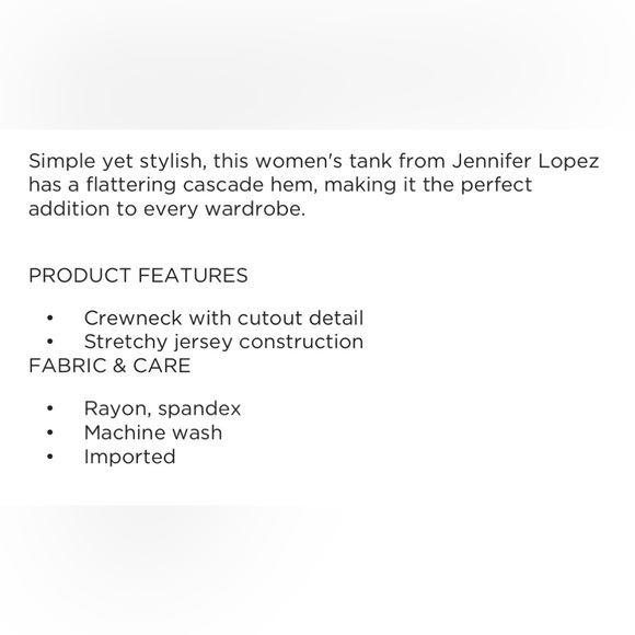 Jennifer Lopez crewneck tank with cut out choker Cascade Hem size Medium NWT - Picture 12 of 15